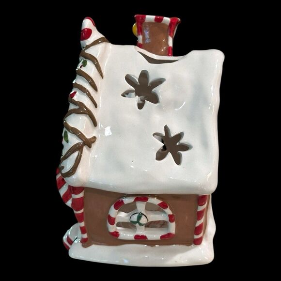 Vtg 2012 Blue Sky Clayworks "Dancing Gingerbread Bakery" Tea Light Candleholder - Picture 4 of 15